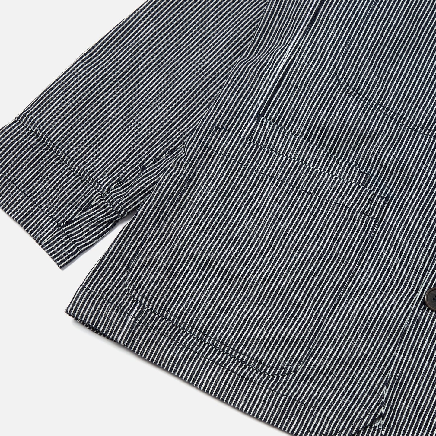 - Hickory Stripe Denim Original Bakers Jacket - Indigo