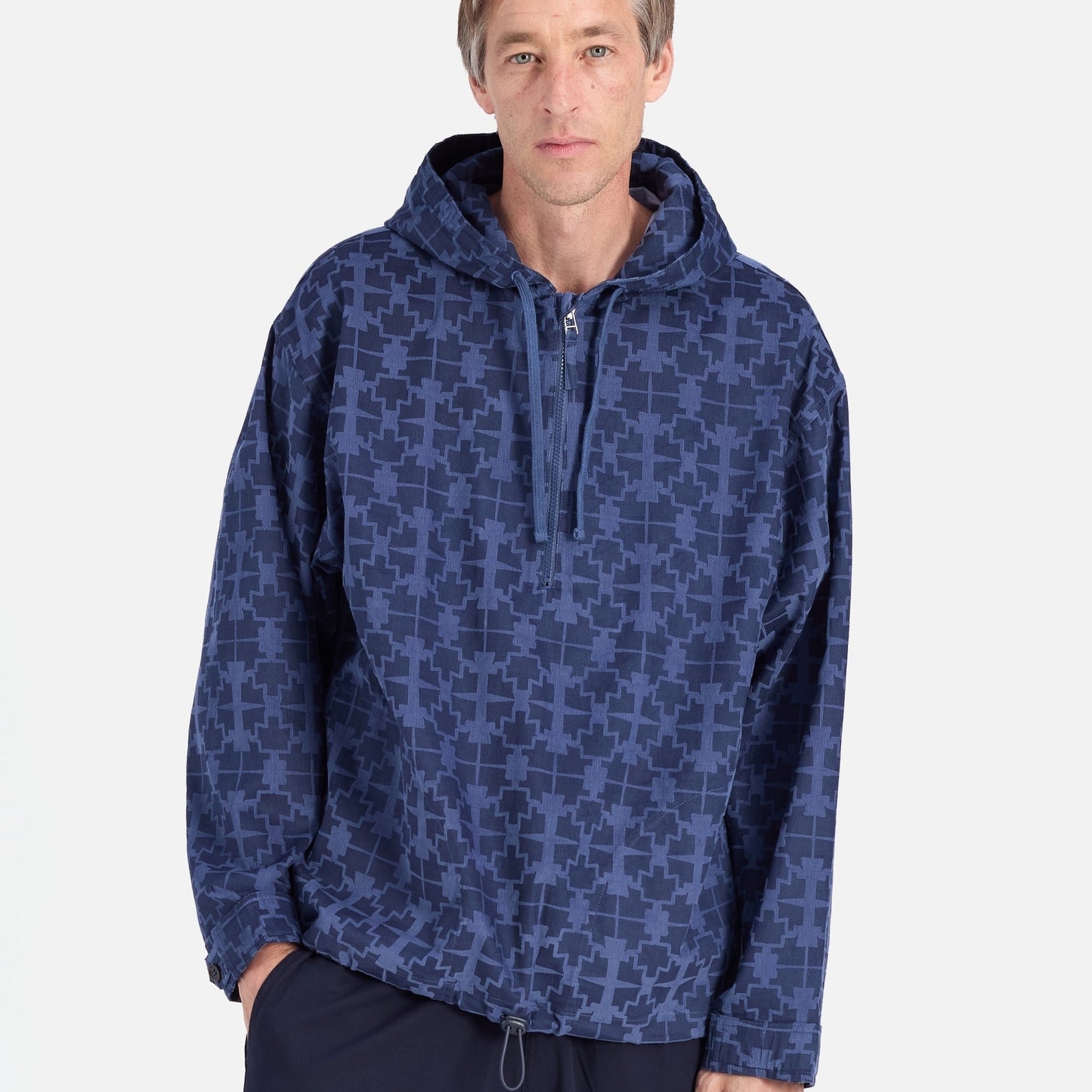 - Mitla Print Cord Liam Jacket - Navy