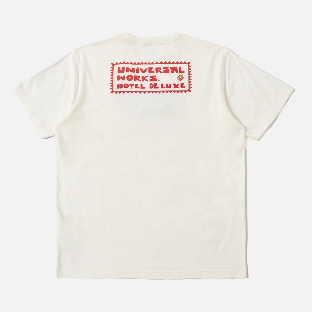 - Single Jersey Pickup Print Tee - Ecru/Red