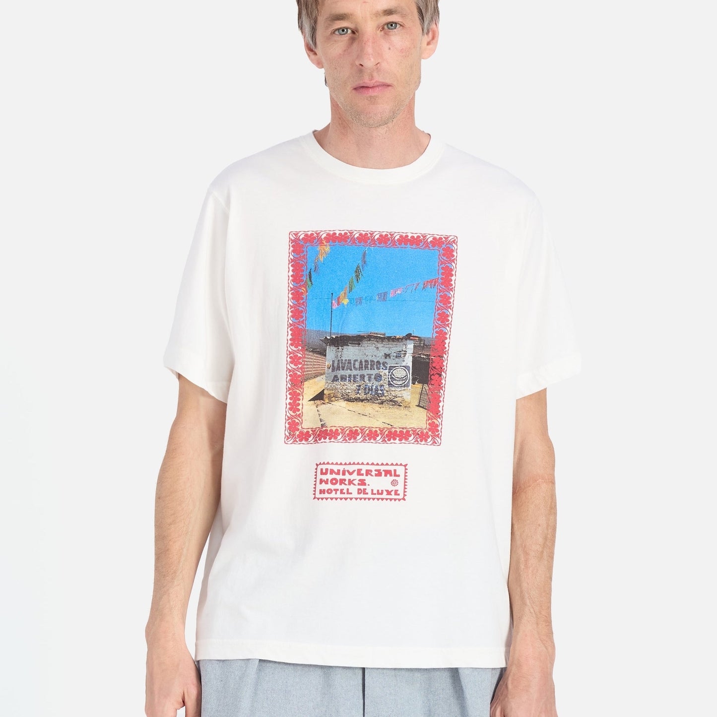 - Single Jersey Pickup Print Tee - Ecru/Red