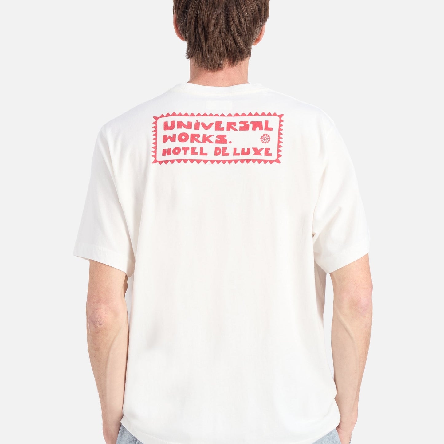 - Single Jersey Pickup Print Tee - Ecru/Red