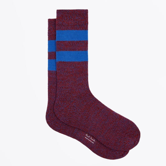 - Twisted Wool Blend Socks - Burgundy