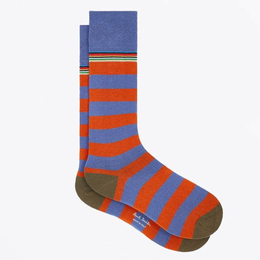 - Block Signature Stripe Socks - Orange