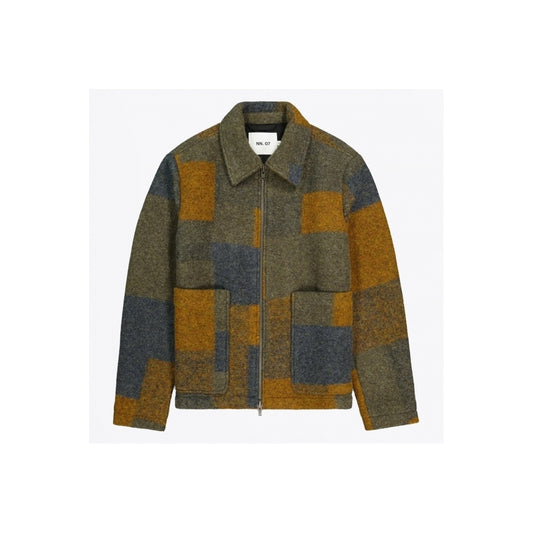 - Gael Wool Check Jacket - Brown Check