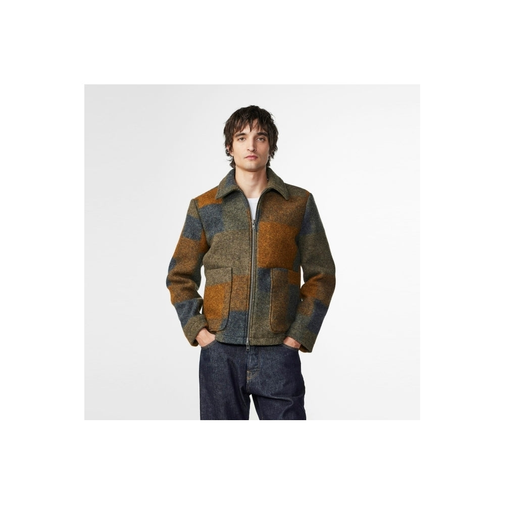 - Gael Wool Check Jacket - Brown Check