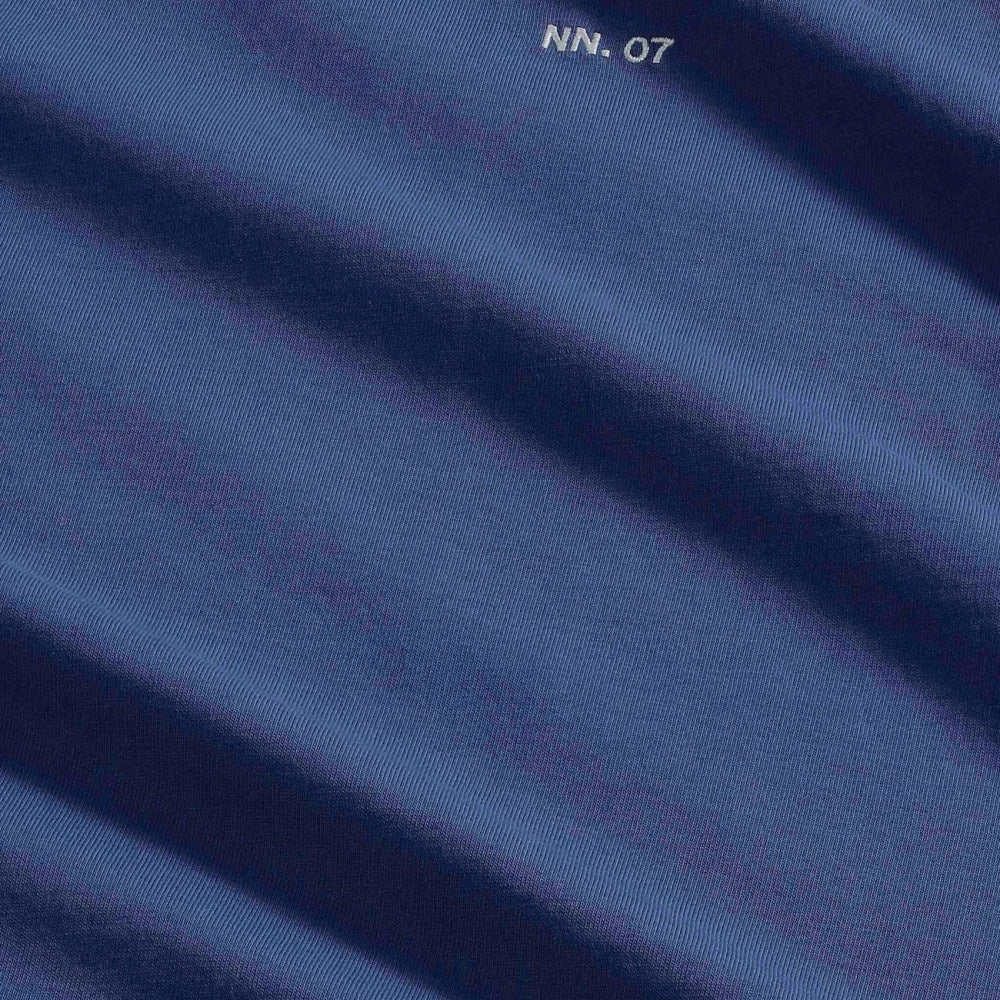 - Adam Casual Logo Pima Cotton T-Shirt - Denim Blue