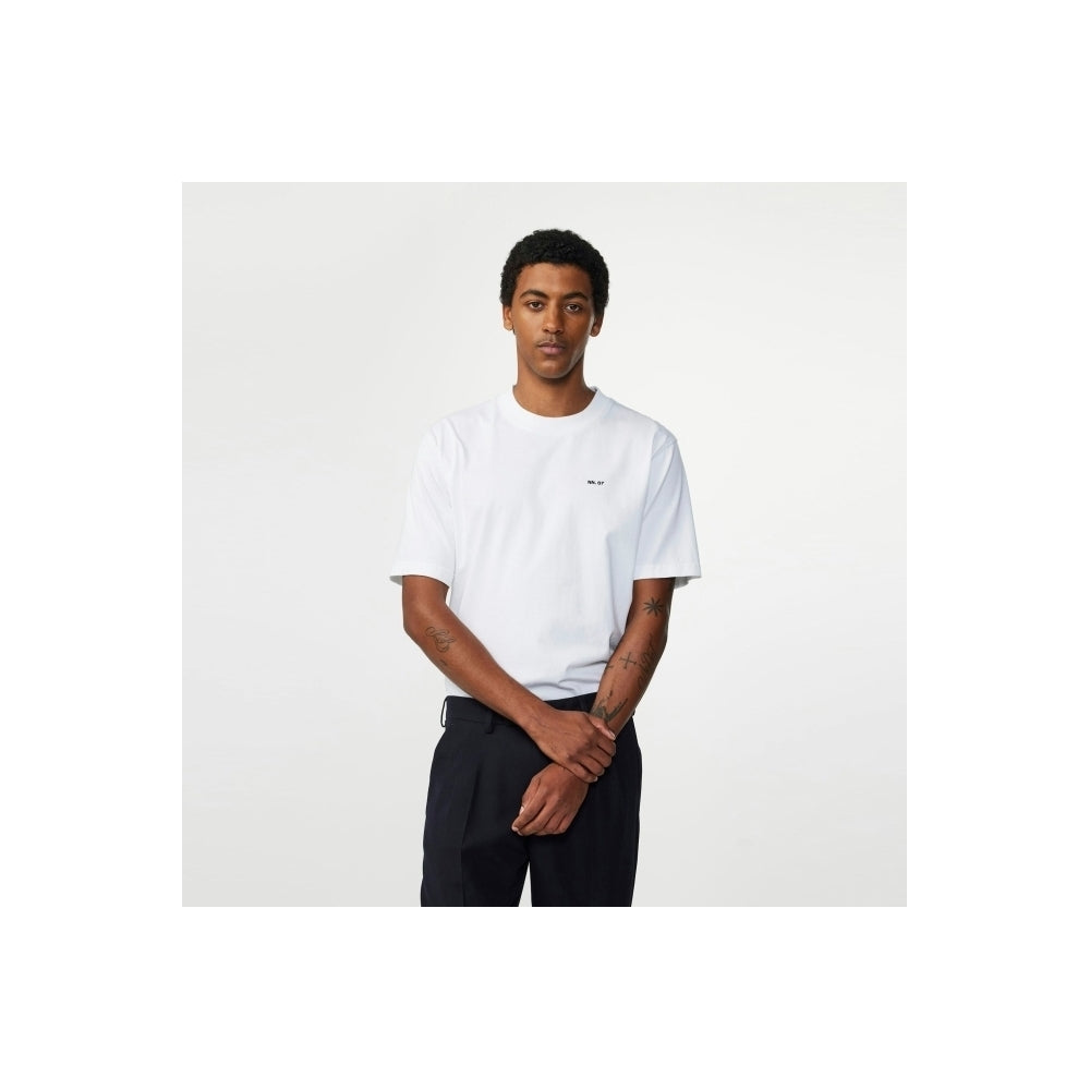 - Adam Casual Logo Pima T-Shirt - White