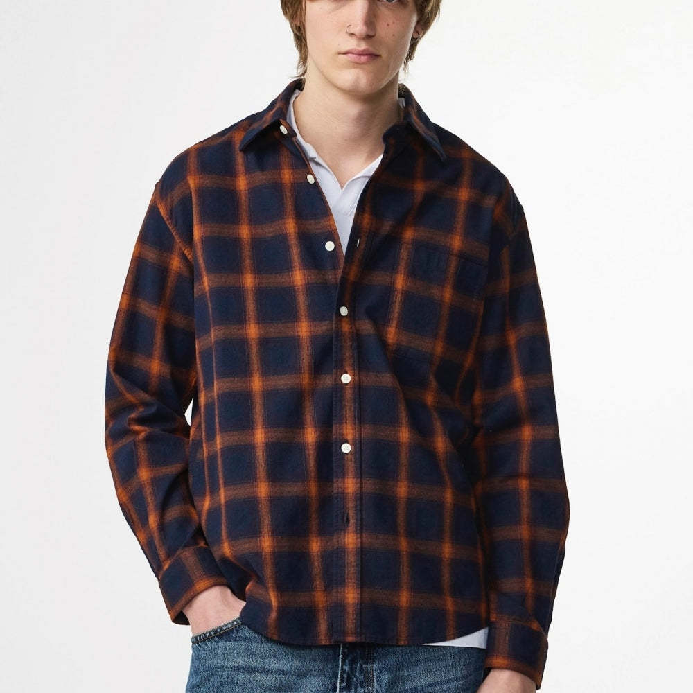 - Deon Flannel Shirt - Marine Check