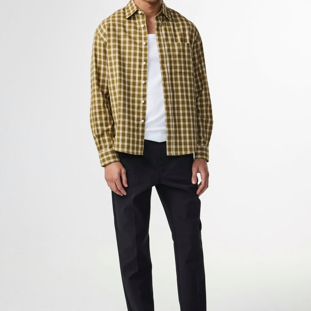 - Deon Flannel Shirt - Moss Check