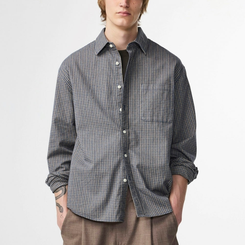 - Deon Flannel Shirt - Indigo Check