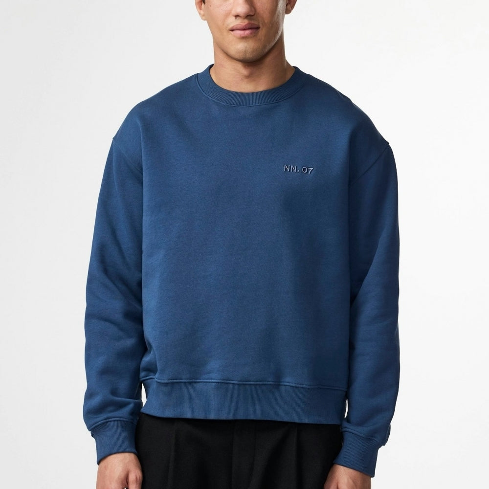 - David Brushed Sweatshirt - Denim Blue