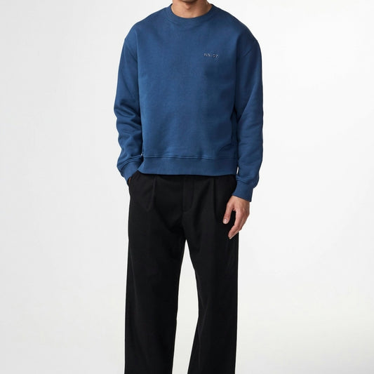 - David Brushed Sweatshirt - Denim Blue