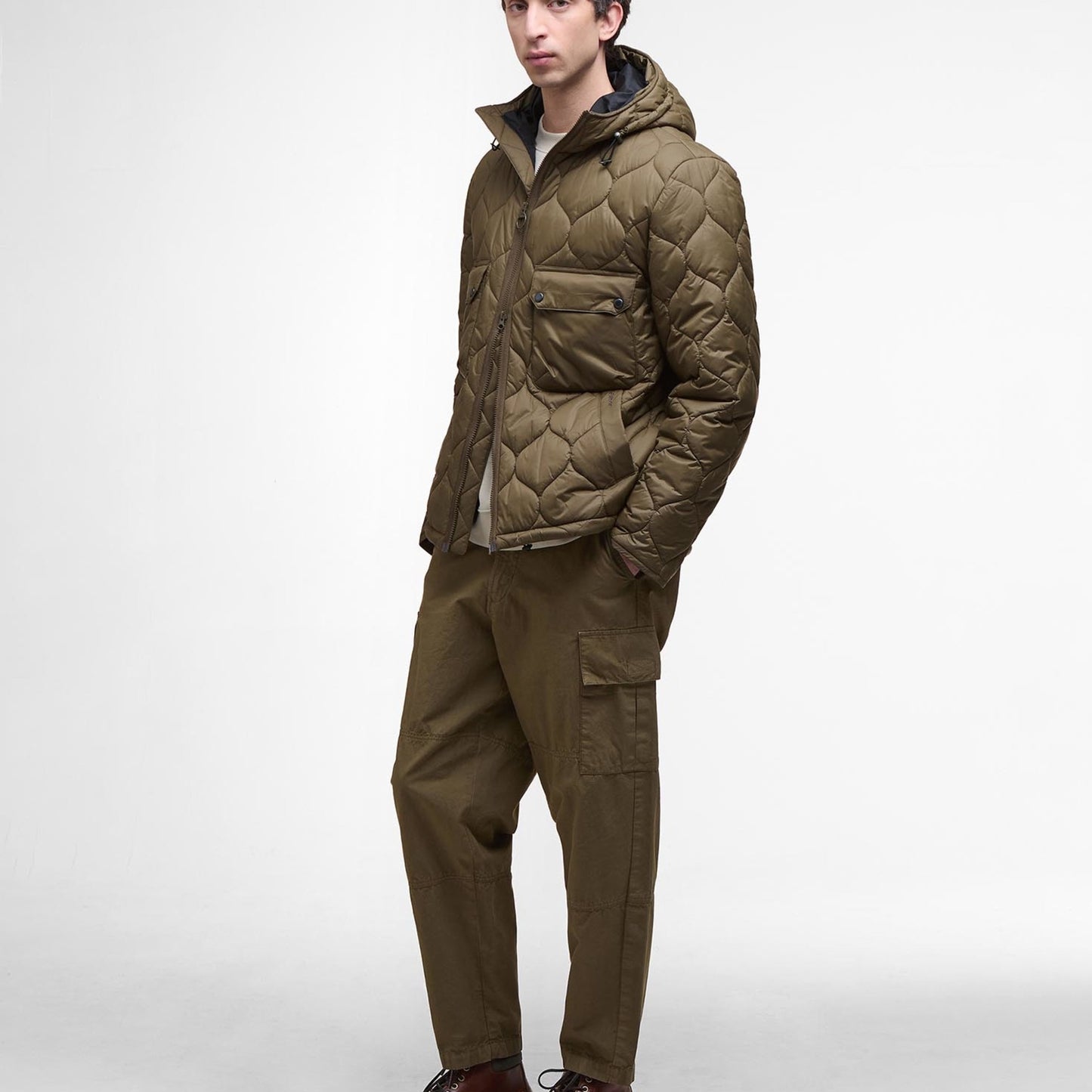 - Re-Engineered Hooded Spey Quilted Jacket - Beech