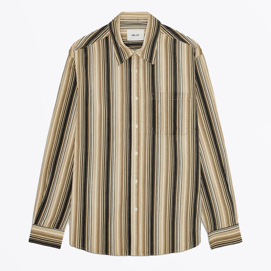 - Deon Corduroy Shirt - Green Stripe