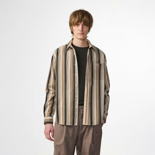 - Deon Corduroy Shirt - Green Stripe