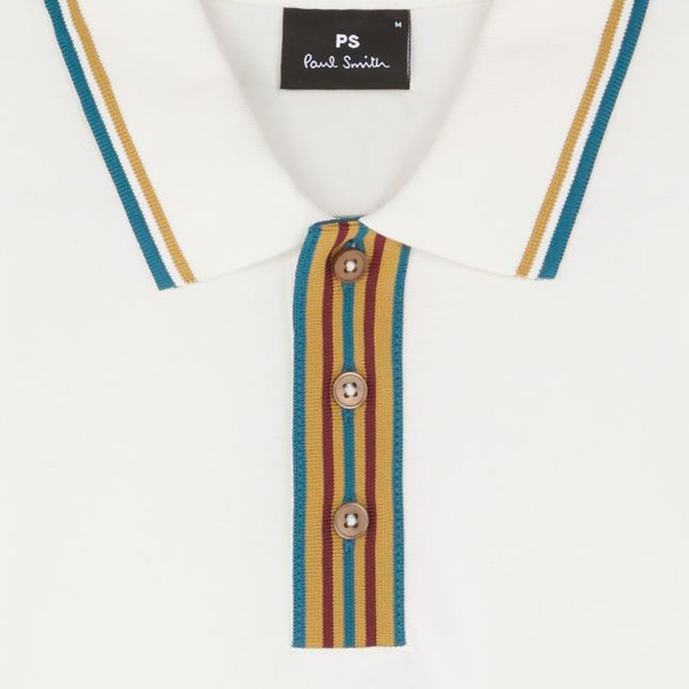- Polo Shirt With Stripe Tipping - White