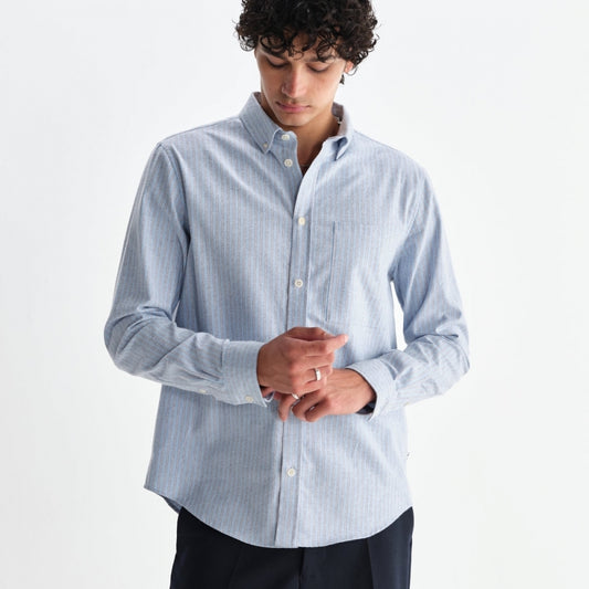 - Abingdon Preppy Stripe Shirt - Blue