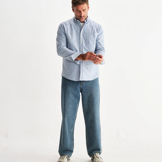 - Abingdon Preppy Stripe Shirt - Blue