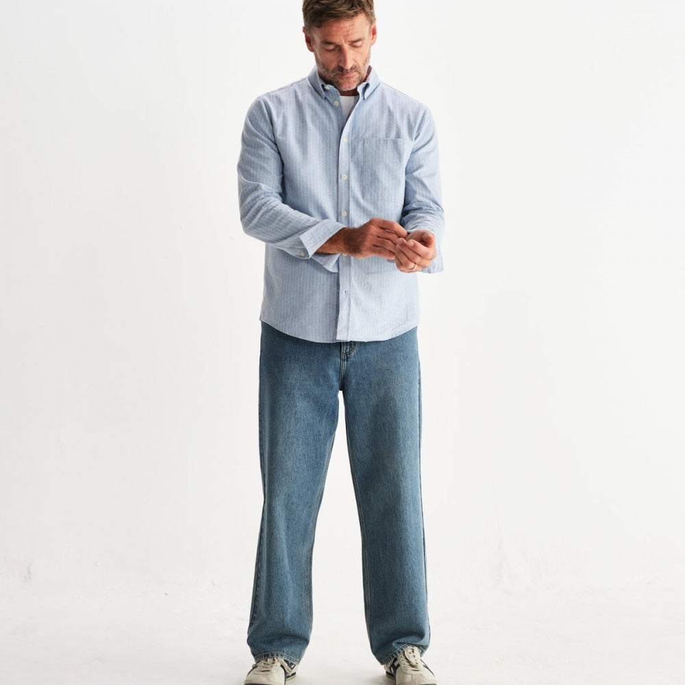 - Abingdon Preppy Stripe Shirt - Blue