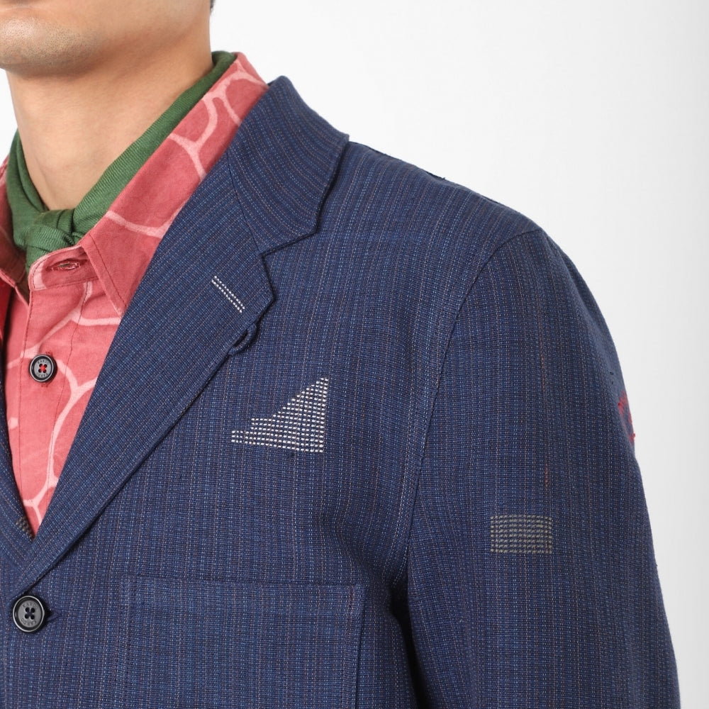 - Somesh 3 Buttoned Lined Blazer - Indigo