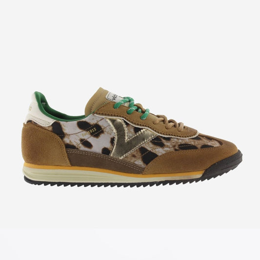 - Saturno Animal Print Sneakers - Camel