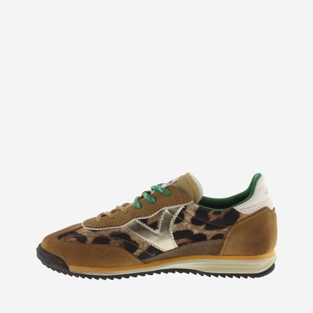 - Saturno Animal Print Sneakers - Camel
