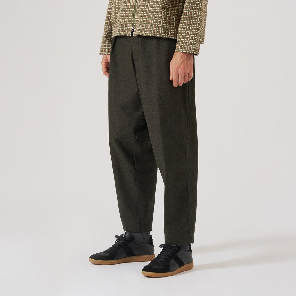 - Lucca Suiting Pleated Track Pants - Olive