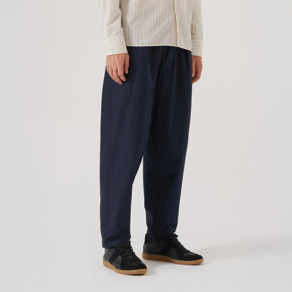 - Lucca Suiting Pleated Track Pants - Navy