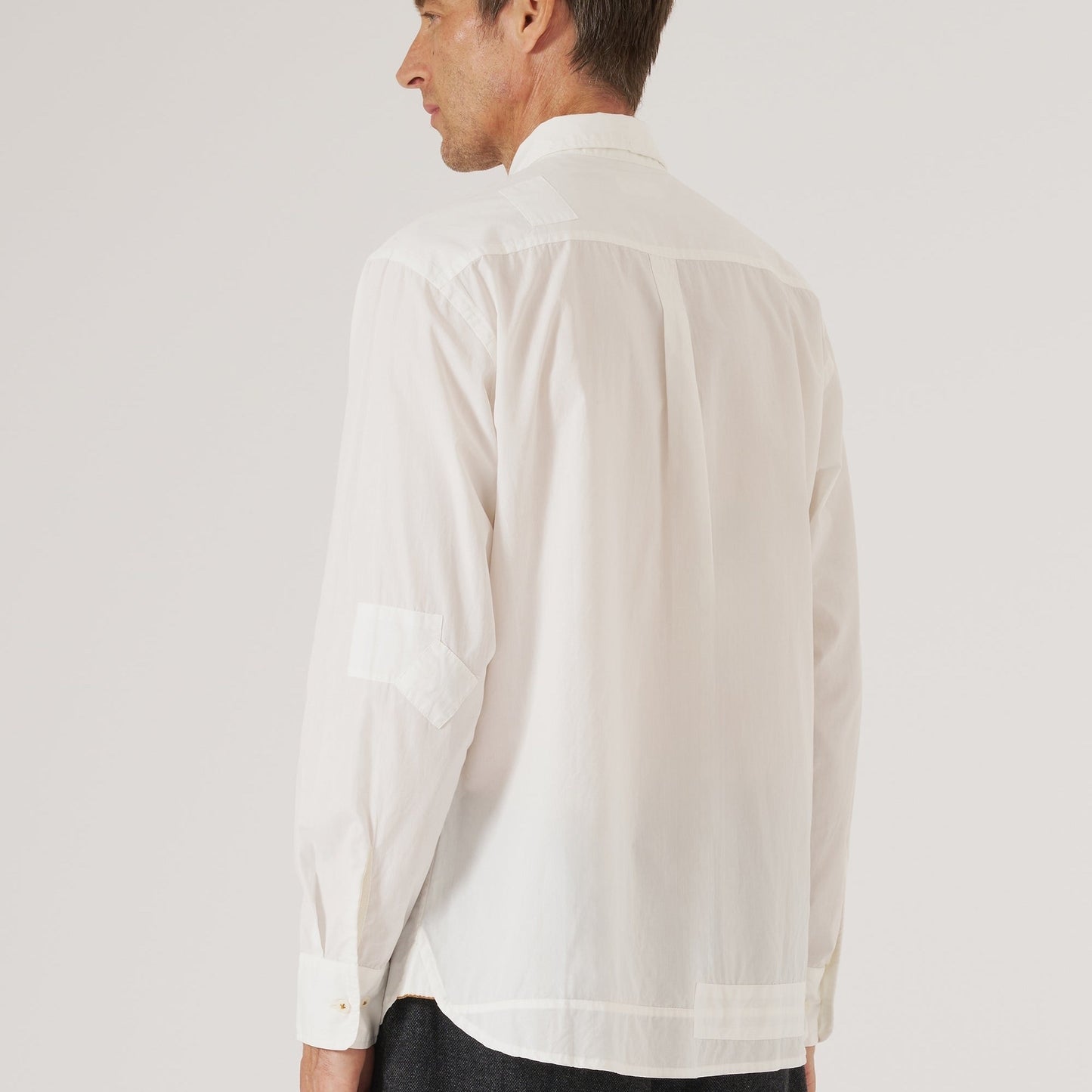 - Poplin Patched Lazy Day Shirt - White