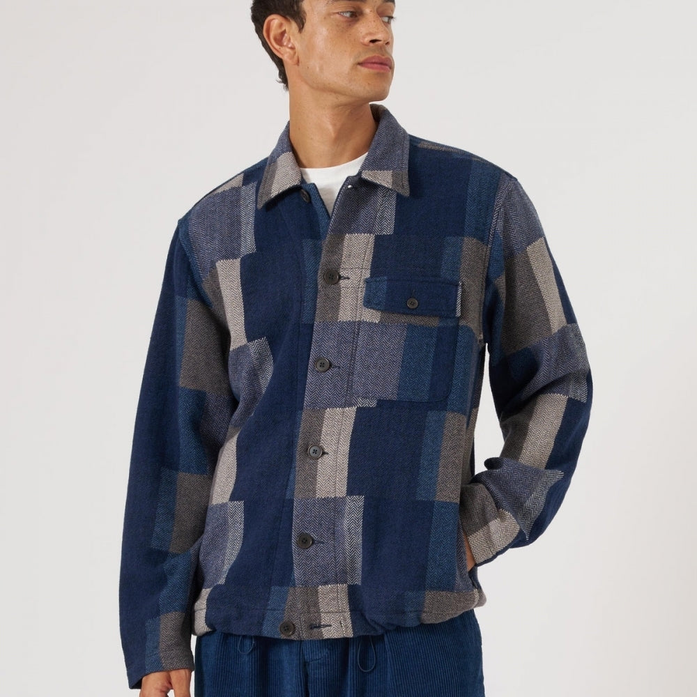- Japanese Patchwork Tech Overshirt - Navy