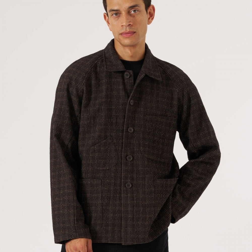 - Cedar Check Station Jacket - Brown