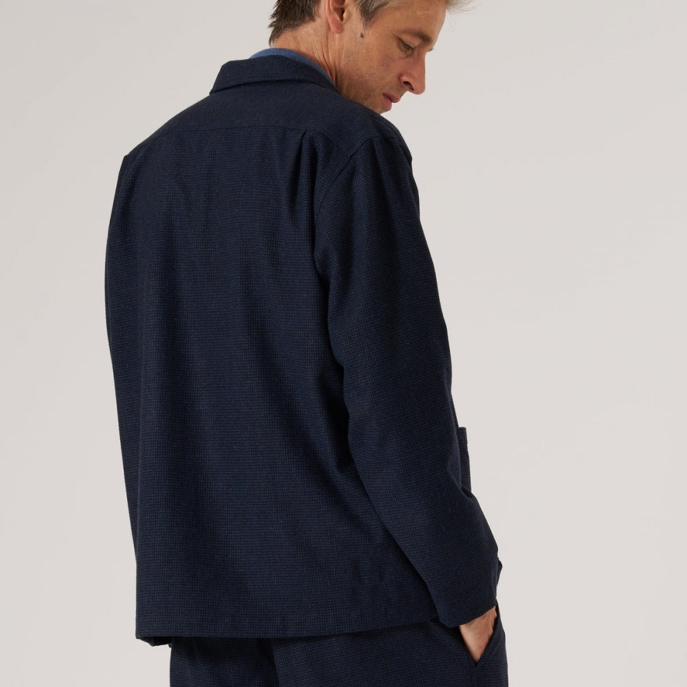 - Brushed Bari Easy Overshirt - Navy