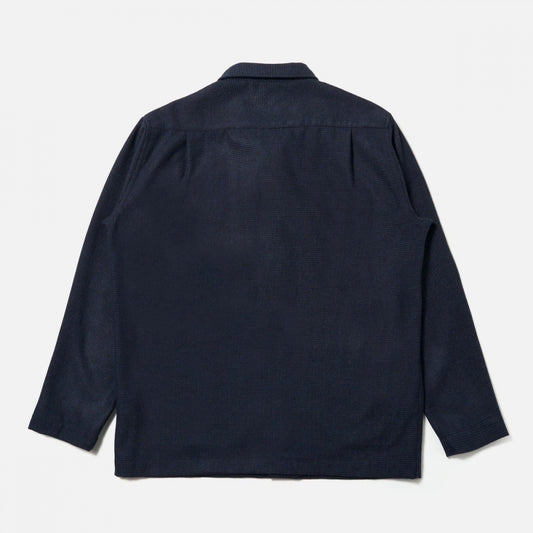 - Brushed Bari Easy Overshirt - Navy