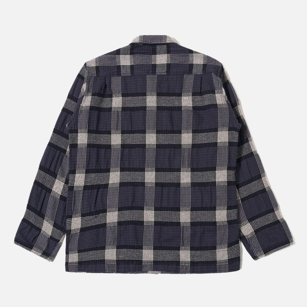 - Polka Check Easy Overshirt - Charcoal