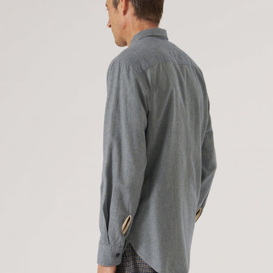 - Brushed Flannel Work Shirt - Navy