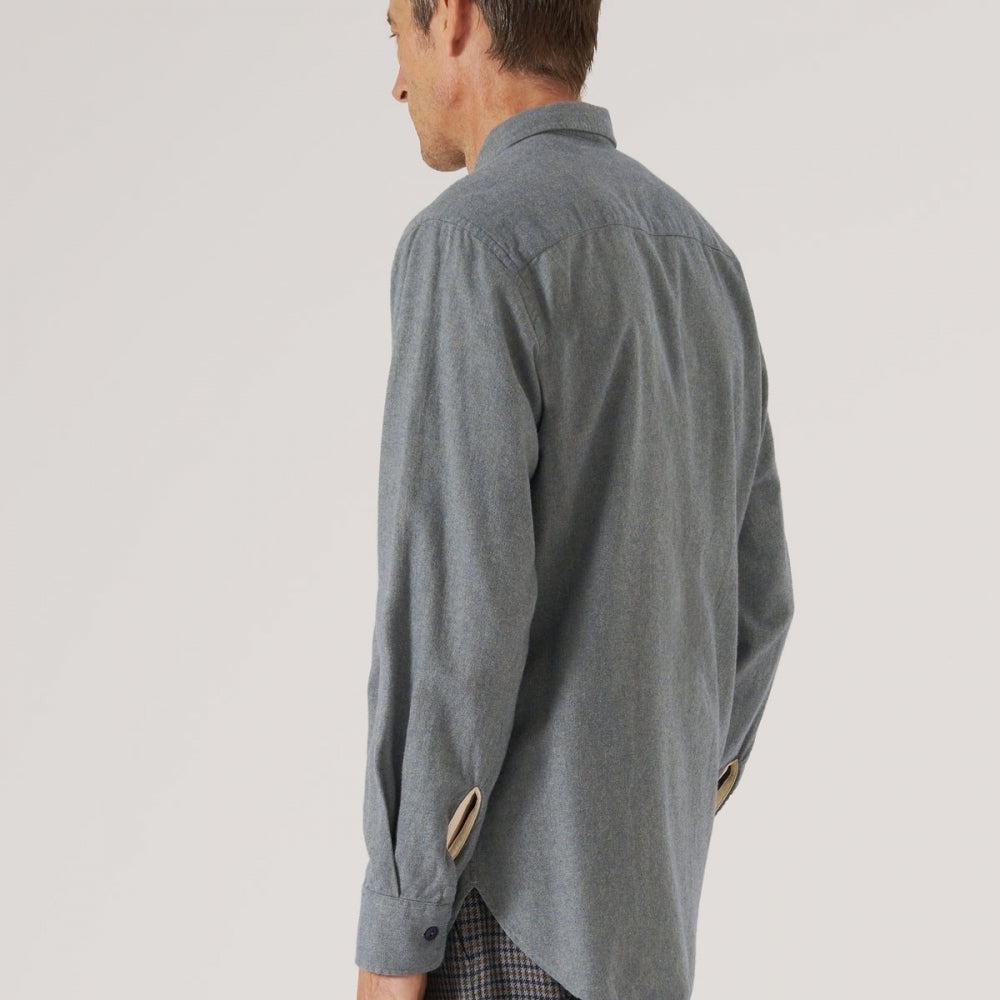 - Brushed Flannel Work Shirt - Navy