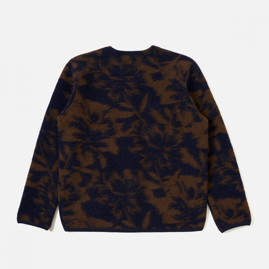 - Studio Fleece Cardigan - Navy/Brown