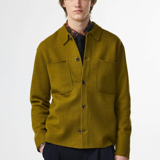 - Jonas Boiled Wool Overshirt - Firene