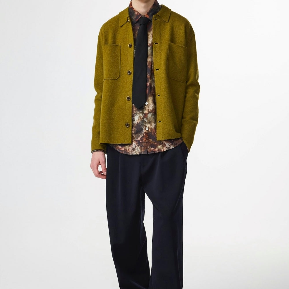 - Jonas Boiled Wool Overshirt - Firene