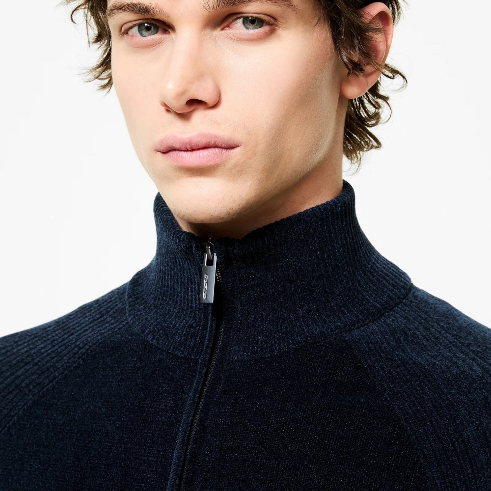 - Velvet Full Zip Knit - Blue/Black