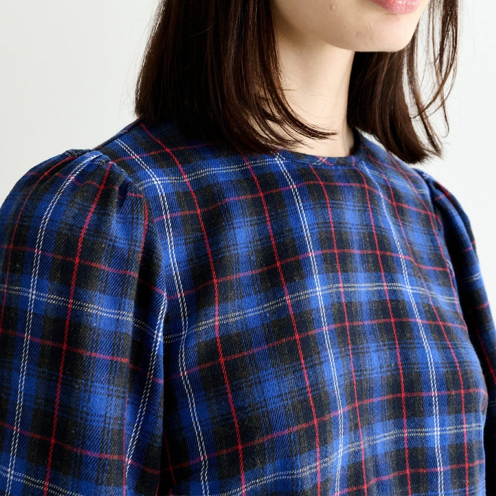 - Rivka Winter Check Blouse - Blue
