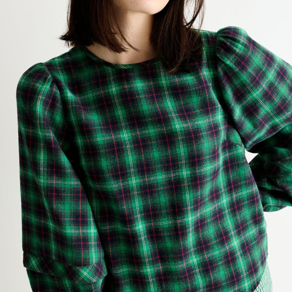 - Rivka Winter Check Blouse - Green