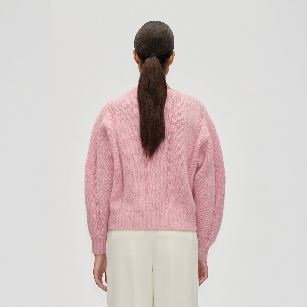 - Crewneck Motif Sweater - Light Pink