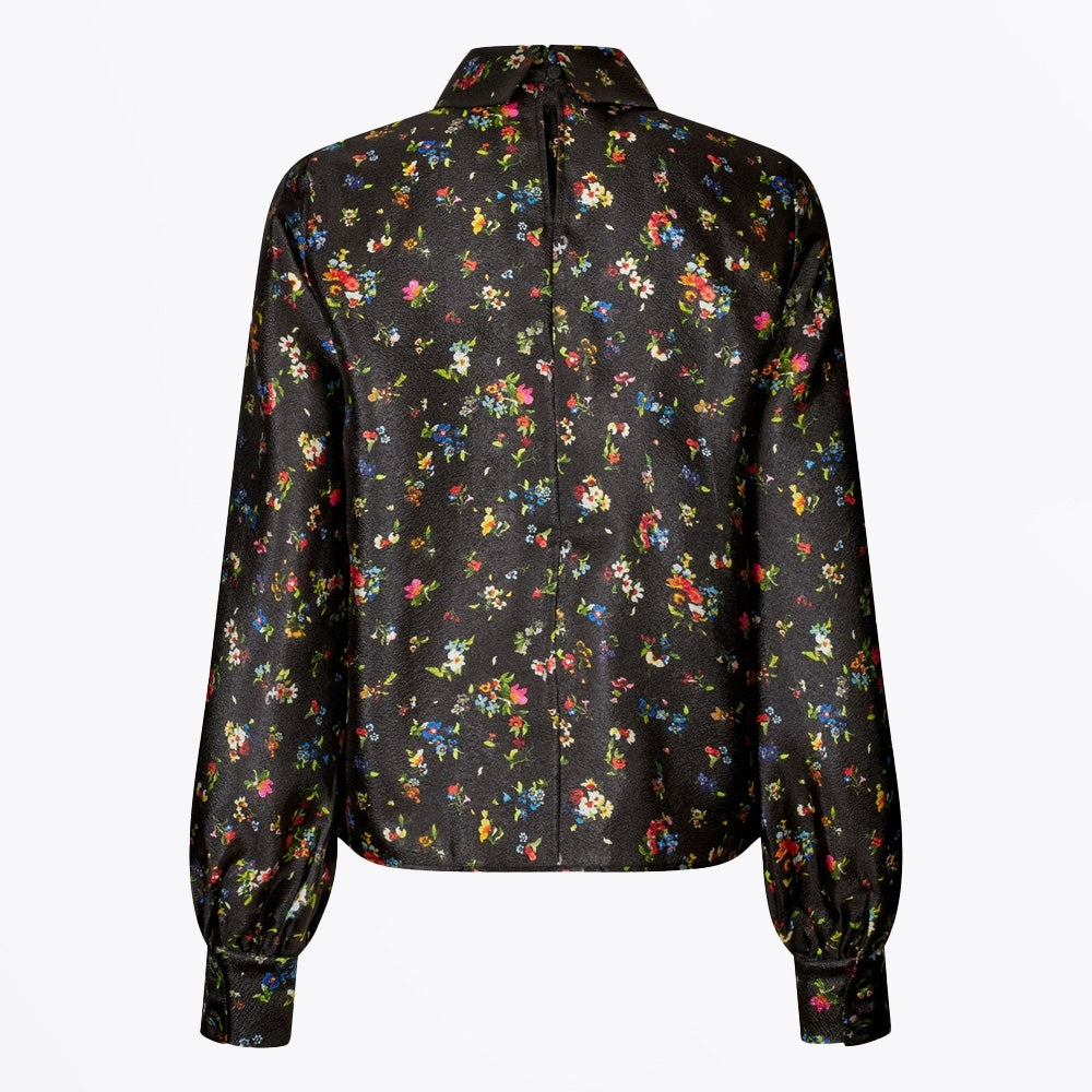 - Gathered Long Sleeve Top - Magnolia Garden