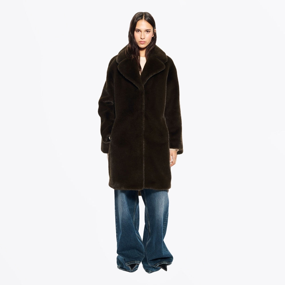 - Camille Cocoon Coat - Ash Brown