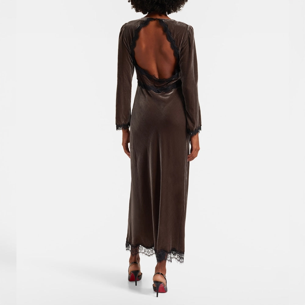 - Alesha Velvet Dress - Mink