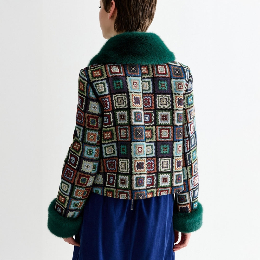 - Kent 70's Patch Jacquard Jacket