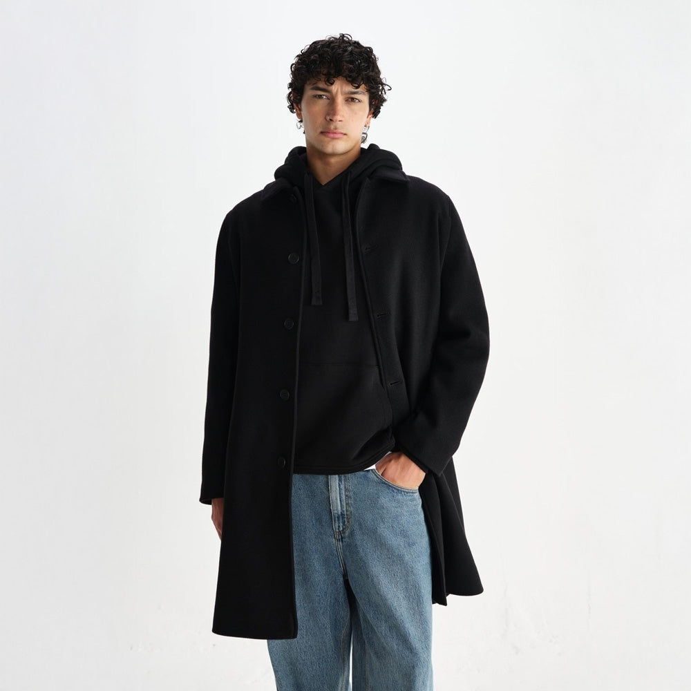 - Stan Wool Twill Coat - Black