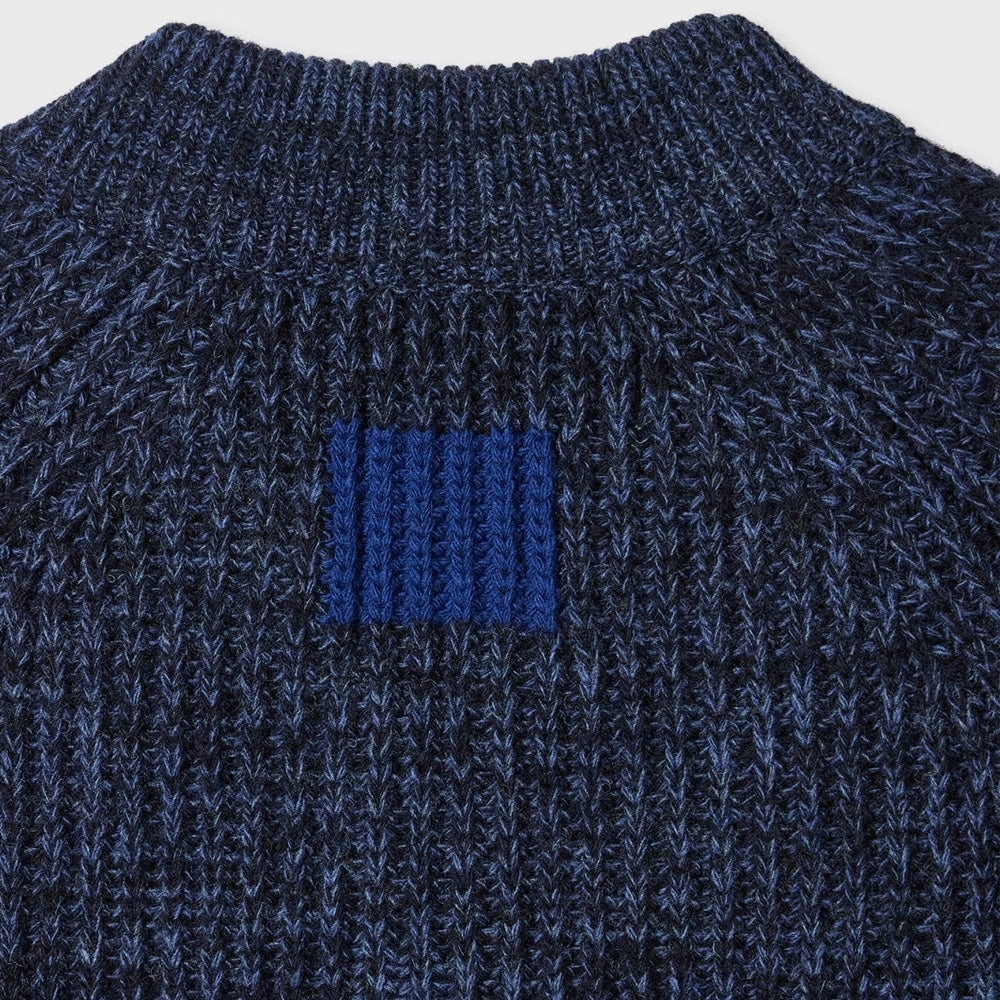 - Knitted Bomber Cardigan - Navy