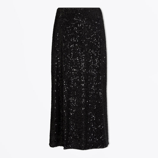 - Scarlett Sequin Maxi Skirt - Black